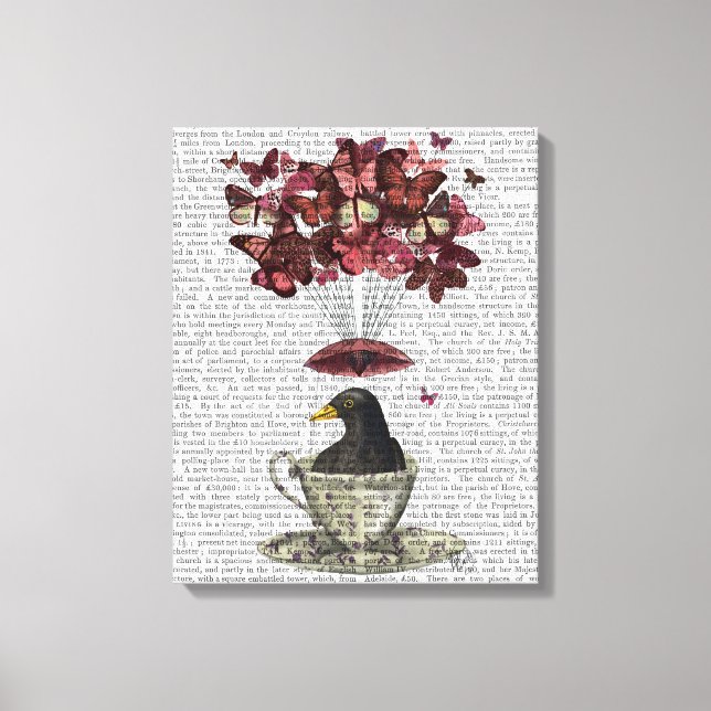 Lienzo Blackbird En Teacup (Anverso)