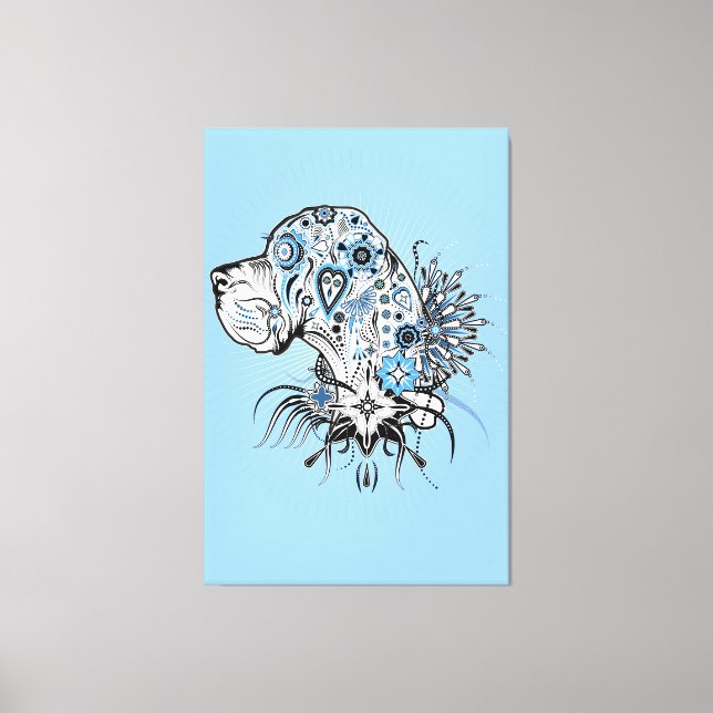 Lienzo BlackHeart Great Dane (Anverso)