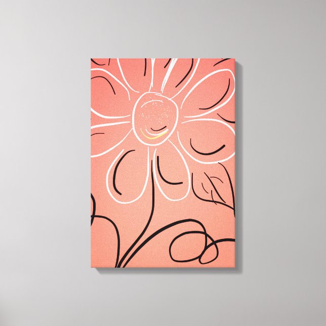 Lienzo Blanco coralino y negro (Anverso)