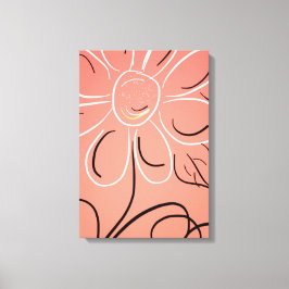 Lienzo Blanco coralino y negro