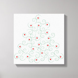 Lienzo Blanco de árbol de Navidad cursi