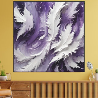Lienzo Blanco Feathery y Púrpura