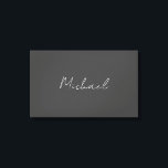 Lienzo Blanco gris manuscrito Minimalista su nombre<br><div class="desc">¿Alguna vez has visto un diseño tan delgado, bien pensado, estético y notable? La elección de letras, su tamaño de letra y la oscuridad del color han sido pensadas durante mucho tiempo y diseñadas con grandes esfuerzos. El resultado fue un diseño tan único que impresiona a todos los que lo...</div>