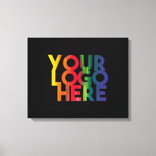 Lienzo Blanco Logotipo de negocio sencillo - Negro