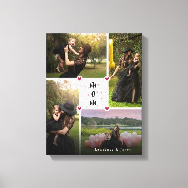 Lienzo Blanco Simple Amor Personalizado Fotografía De Col (Anverso)