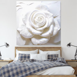 Lienzo Blanco Sobre Blanco - Rosa Esculpida