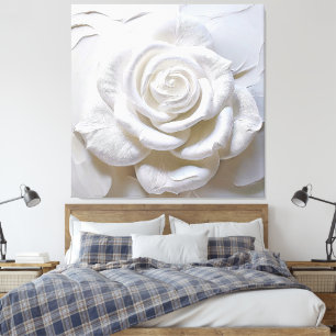 Lienzo Blanco Sobre Blanco - Rosa Esculpida