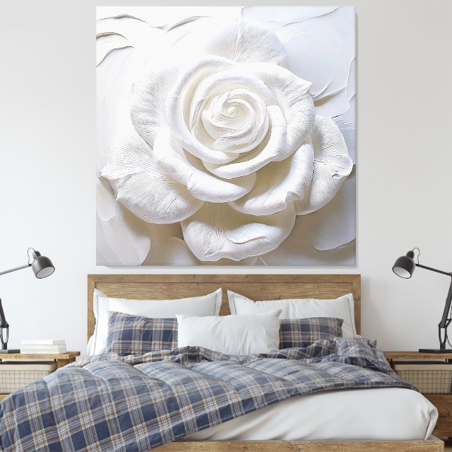 Lienzo Blanco Sobre Blanco - Rosa Esculpida (Insitu(Dormitorio))