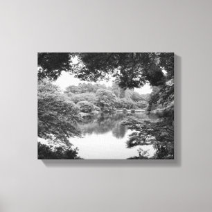 Lienzo Blanco y negro, fresco, único y natural y lago