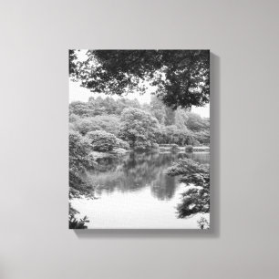 Lienzo Blanco y negro, fresco, único y natural y lago