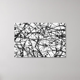 Lienzo BLANCO Y NEGRO I - Pintura de acción - Resumen -