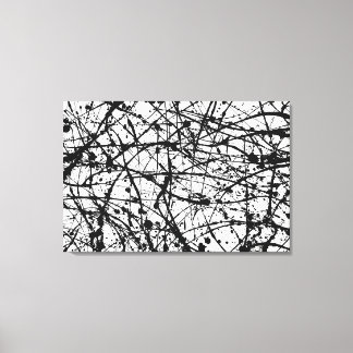 Lienzo BLANCO Y NEGRO I - Pintura de acción - Resumen -
