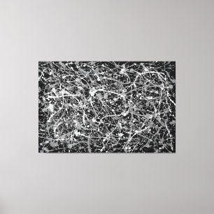Lienzo BLANCO Y NEGRO IV - Pintura de acción -Resumen-