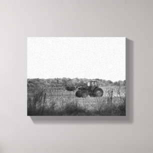 Lienzo Blanco y negro trabajando en el campo de juego 8x1