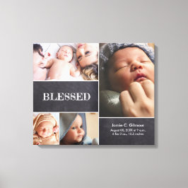 Lienzo Blessed Baby Collage de fotos Baby Stat personaliz
