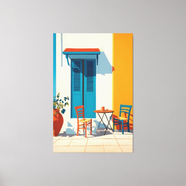 Lienzo Bliss de la terraza mediterránea de la mañana (Anverso)