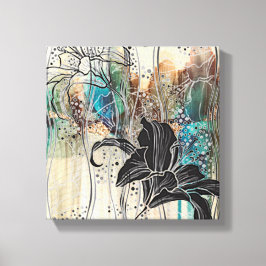 Lienzo "Bloom negro deslumbrante" 10" x 10"