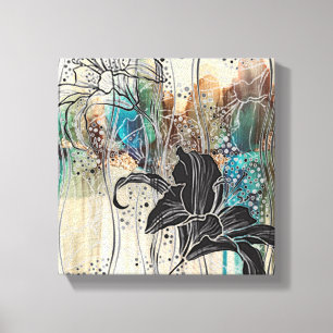 Lienzo "Bloom negro deslumbrante" 10" x 10"