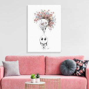 Lienzo Blooming Mind- Modern Surrealist Floral Art Poster