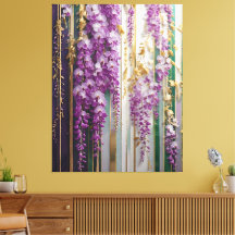 Blooming Wallpaper Violet Gold Wisteria
