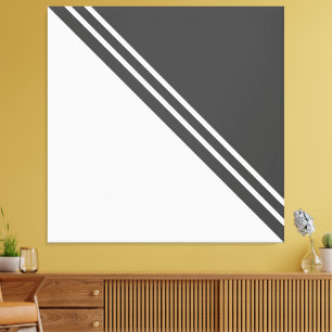 Lienzo Bloque de color de rayas de Carreras blanca profun