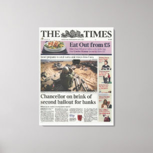 Lienzo Bloque de génesis de Bitcoin 2009 - Primer mensaje