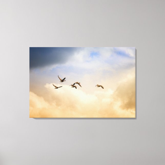 Lienzo Bloqueo de aves en vuelo (Anverso)