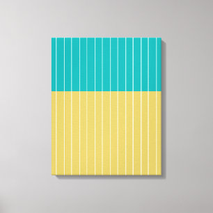 Lienzo Bloques geométricos y líneas azul amarillo