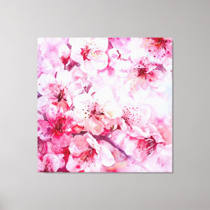 Lienzo Blossom de pepita rosa suave vintage