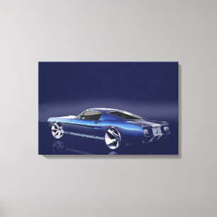 Lienzo Blue '66 Mustang
