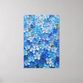 Lienzo Blue and Light Blue Floral Abstract Wall Art