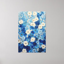Lienzo Blue and White Floral Gradient Abstract Wall Art