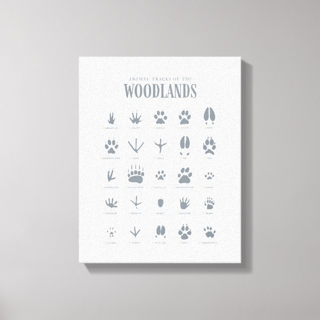 Lienzo Blue Animal Tracks Woodland Nursery (Anverso)