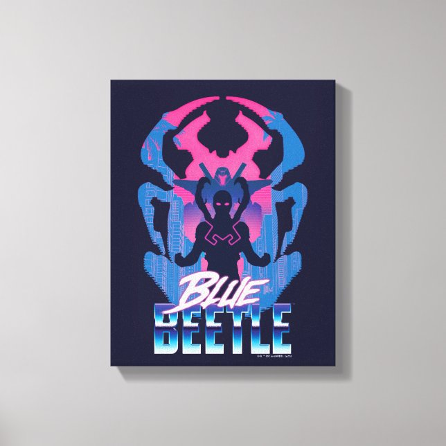 Lienzo Blue Beetle Retrowave vs Graphic (Anverso)