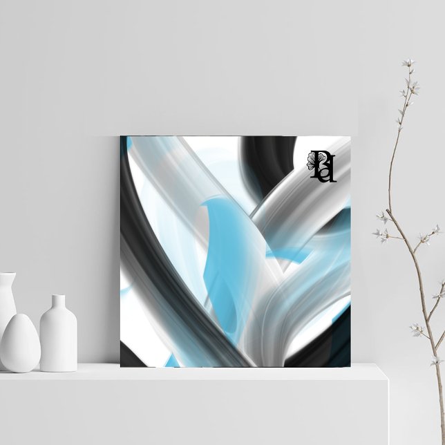 Lienzo Blue Black White Gray Abstract  (Subido por el creador)
