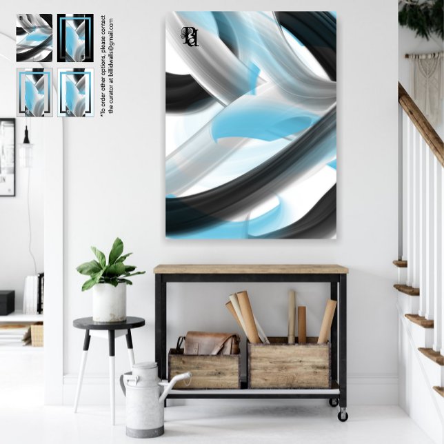 Lienzo Blue Black White Gray Abstract  (Subido por el creador)