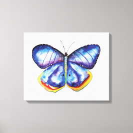 Lienzo Blue Butfly Watercolor Art Single Canvas