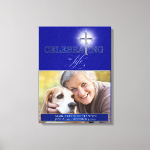 Lienzo Blue Celebration of Life Religious Cross Photo