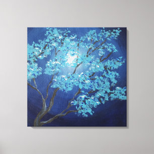 Lienzo Blue Fantasy Tree Romantic Art Boda Regalo