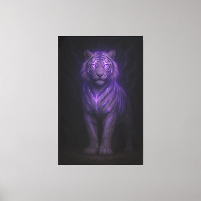 Lienzo Blue Flame Guardian White Tiger – Standing Divine  (Anverso)