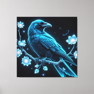 Lienzo Blue Floral Raven