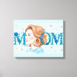 Lienzo Blue Flowery Mom