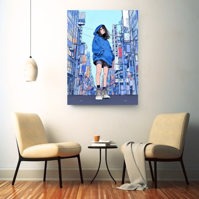 Lienzo Blue Girl｜Sushi JK Generative ai  (Subido por el creador)