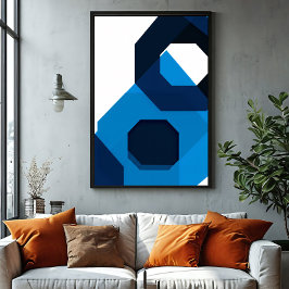 Lienzo Blue Hexagon Art