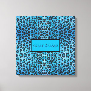 Lienzo Blue Leopard Faux Sparkle Sweet Dreams Moda modern