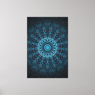 Lienzo Blue Mandala Net Retro Hippie Trippy Boho Moda