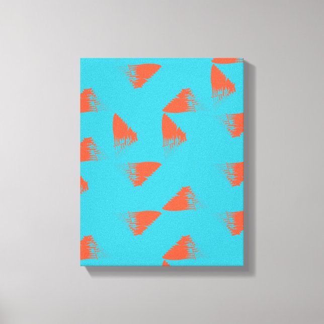 Lienzo Blue, orange, vibrant, trendy geometric pattern (Anverso)