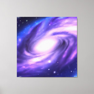 Lienzo Blue Purple Acrylic Paint Galaxy Stretched Canvas