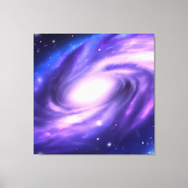 Lienzo Blue Purple Acrylic Paint Galaxy Stretched Canvas (Anverso)