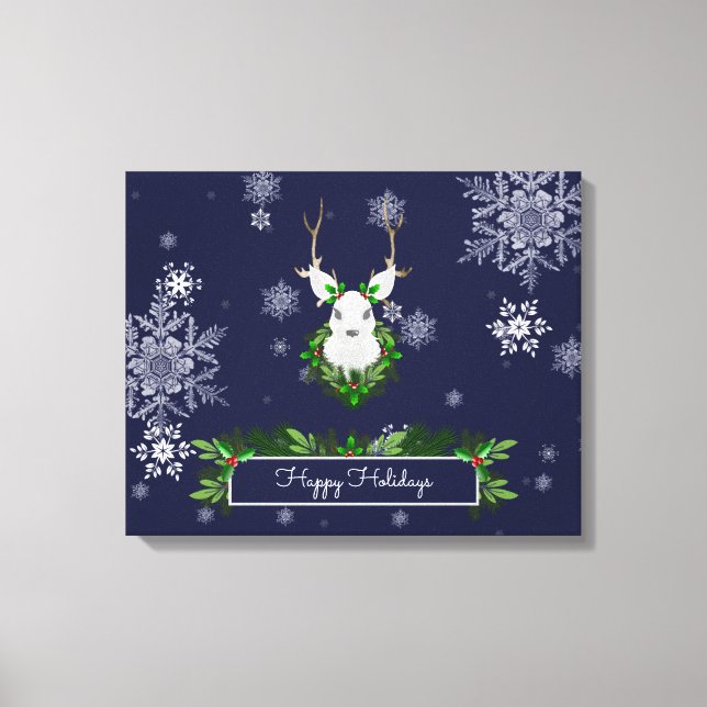 Lienzo Blue Reindeer Canvas Print (Anverso)
